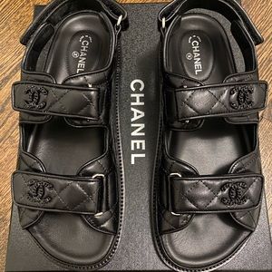 CHANEL Dad Lambskin Sandal